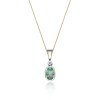 9ct Yellow Gold Diamond and 0.04ct Emerald Pendant