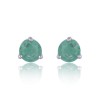 9ct White Gold Emerald Stone Set Studs