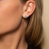 9ct White Gold Diamond 0.18ct and Emerald Halo Earrings