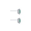 9ct White Gold Diamond 0.23ct and Emerald Halo Earrings 