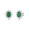 18ct White Gold Oval 2.26ct Emerald and 0.94ct Diamond Earrings