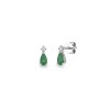 18ct White Gold Pear Cut 0.40ct Emerald and Diamond Earrings