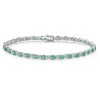 9ct White Gold Emerald Mixed Cut 0.15ct Diamond Bracelet