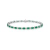 9ct White Gold 5.15ct Oval Cut Emerald & Diamond Bracelet