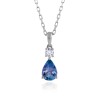 18ct White Gold 0.85ct Pear Cut Tanzanite and Diamond Pendant