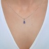 18ct White Gold 0.85ct Pear Cut Tanzanite and Diamond Pendant