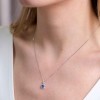 18ct White Gold Cushion Cut Tanzanite 0.60ct with Diamond Halo Pendant