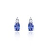 9ct White Gold Diamond 0.10ct and Tanzanite Earrings