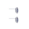 9ct White Gold Diamond 0.42ct and Aquamarine Halo Earrings 