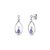 9ct White Gold 0.35ct Tanzanite Open Pear Shape Diamond Earrings