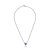 18ct White Gold 2.07ct Heart Cut Tanzanite and Diamond Tennis Necklace