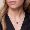 18ct White Gold 2.07ct Heart Cut Tanzanite and Diamond Tennis Necklace
