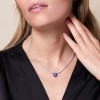 18ct White Gold 2.07ct Heart Cut Tanzanite and Diamond Tennis Necklace