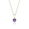 9ct Yellow Gold Amethyst Rub Over Pendant