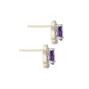 9ct Yellow Gold Amethyst and Diamond Halo Stud Earrings
