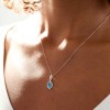 9ct White Gold Pear Shape 1.40ct Blue Topaz Infinity Pendant