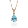 9ct Yellow Gold 0.95ct Pear Cut Blue Topaz Pendant