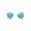 9ct White Gold Round Brilliant Blue Topaz Earrings