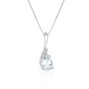 9ct White Gold Pear Shape Aquamarine and 0.01ct Diamond Pendant