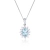 9ct white gold 0.75ct Aquamarine & 0.35ct Diamond Halo Pendant