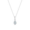 9ct White Gold 0.85ct Oval Aquamarine & Diamond Pendant
