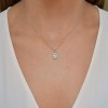 18ct White Gold 0.80ct Oval Cut Aquamarine and Diamond Pendant