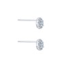 9ct White Gold Diamond 0.17ct and Aquamarine Halo Earrings