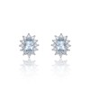 9ct white gold diamond 0.43ct and aquamarine 6x4mm halo earrings 