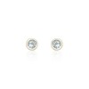 9ct Yellow Gold Aquamarine Rub Over Earrings