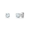9ct White Gold Round Brilliant 0.90ct Aquamarine Stud Earrings