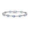 18ct White Gold Marquise Cut Aquamarine 4.75ct and Diamond Bracelet