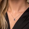 9ct White Gold Pear Cut 0.64ct Sapphire Aquamarine and 0.09ct Diamond Pendant Necklace