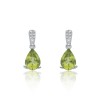 9ct White Gold Peridot and Diamond Earrings