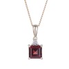 9ct Yellow Gold Mixed Cut Garnet and Diamond 0.003ct Pendant