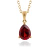9ct Yellow Gold 0.95ct Pear Cut Garnet Pendant