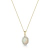 9ct Yellow Gold 1.25ct Oval Opal and Round Brilliant Diamond Halo Pendant