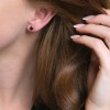 9ct White Gold 0.50ct Round Brilliant Cut Garnet Earrings