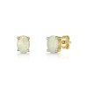 9ct Yellow Gold Oval 2.00ct Opal Stud Earrings
