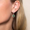 18ct White Gold 2.41ct Tsavorite and Round Brilliant Diamond Drop Flower Earrings