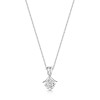 9ct White Gold 6mm Round Cubic Zirconia Drop Pendant