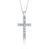 9ct White Gold Cubic Zirconia Cross Pendant