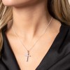 9ct White Gold Cubic Zirconia Cross Pendant