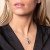 9ct White Gold Cubic Zirconia Set Oval Locket