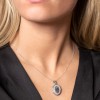 9ct White Gold Cubic Zirconia Set Oval Locket