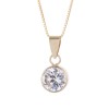 9ct Yellow Gold Brilliant Cut Cubic Zirconia Pendant