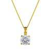 9ct Yellow Gold Cubic Zirconia Solitaire Pendant
