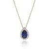 9ct Yellow Gold Blue Cubic Zirconia Pendant