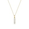 9ct Yellow Gold Three Stone Cubic Zirconia Drop Pendant