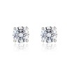 9ct White Gold Cubic Zirconia Solitaire Earrings