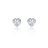 9ct White Gold Cubic Zirconia Heart Shape Stud Earrings